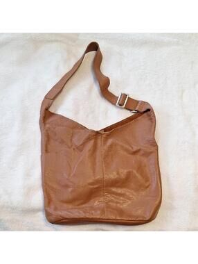 Brown 100% Leather Made In USA Shoulder Purse